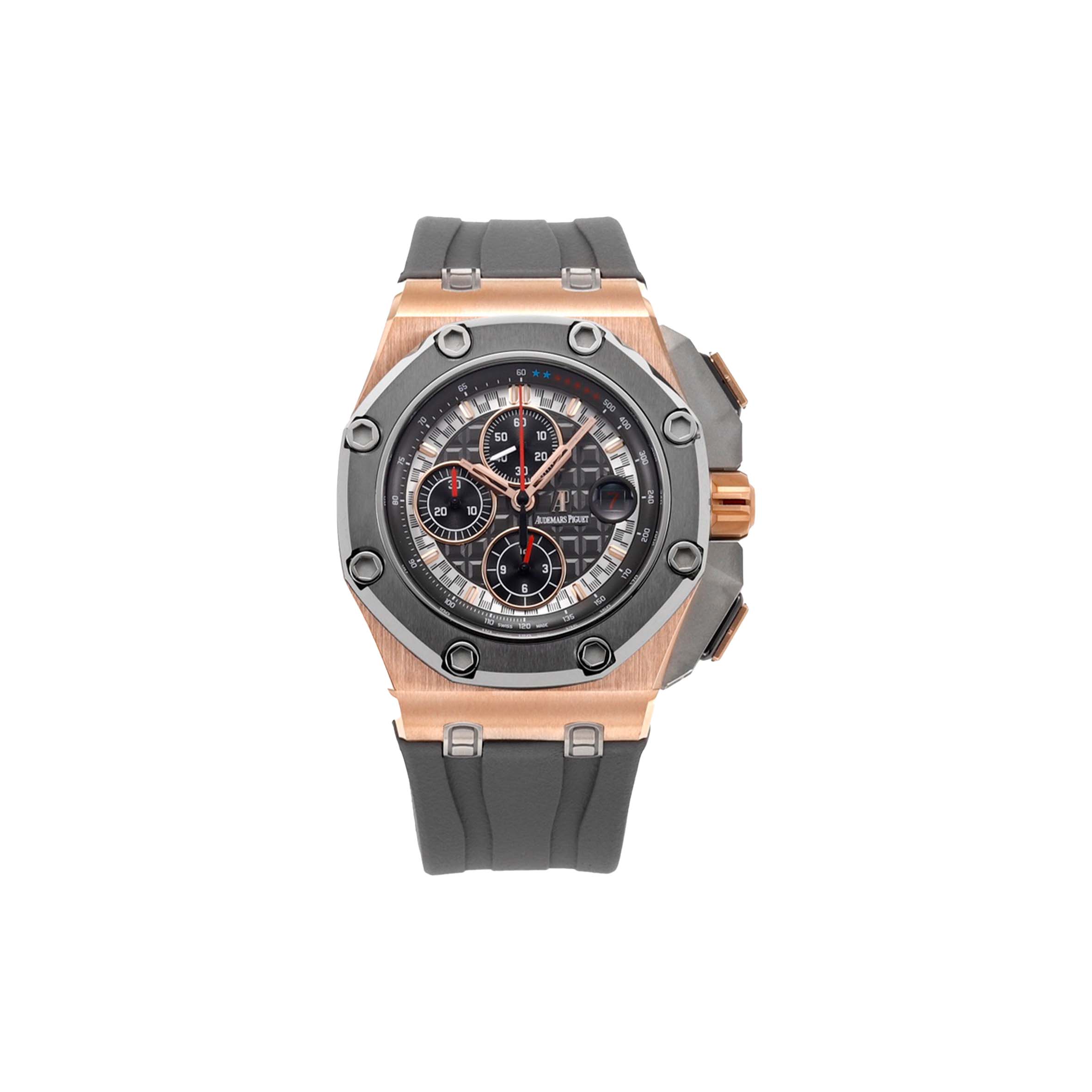 AUDEMARS PIGUET ROYAL OAK OFFSHORE 44MM ROSE GOLD BLACK DIAL WATCH 26401RO.OO.A002CA.02